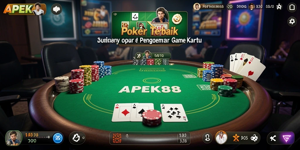 Tangkapan layar APEK88 menampilkan momen seru permainan Poker.