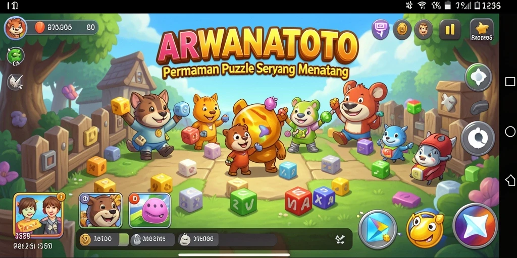 Gameplay menarik dari ARWANATOTO saat menyelesaikan puzzle.