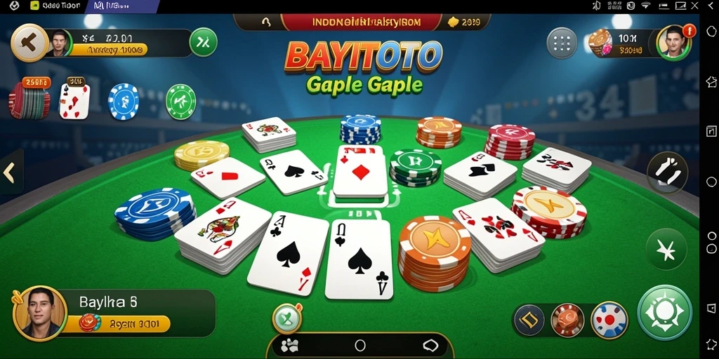 Screenshot game BAYITOTO menampilkan suasana bermain Gaple yang seru.