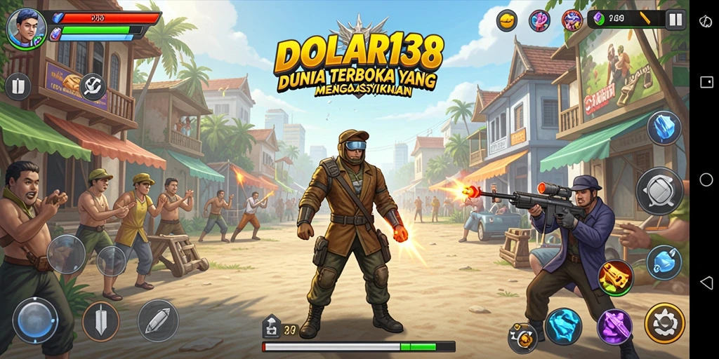 Screenshot gameplay DOLAR138, menampilkan petualangan di dunia terbuka.