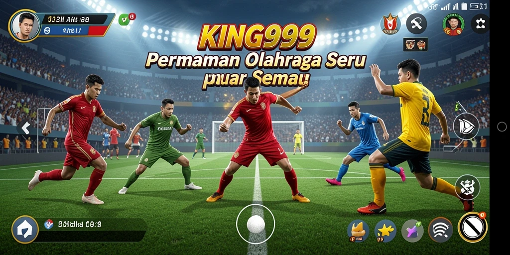 Screenshot KING999 menampilkan aksi seru dalam permainan olahraga.