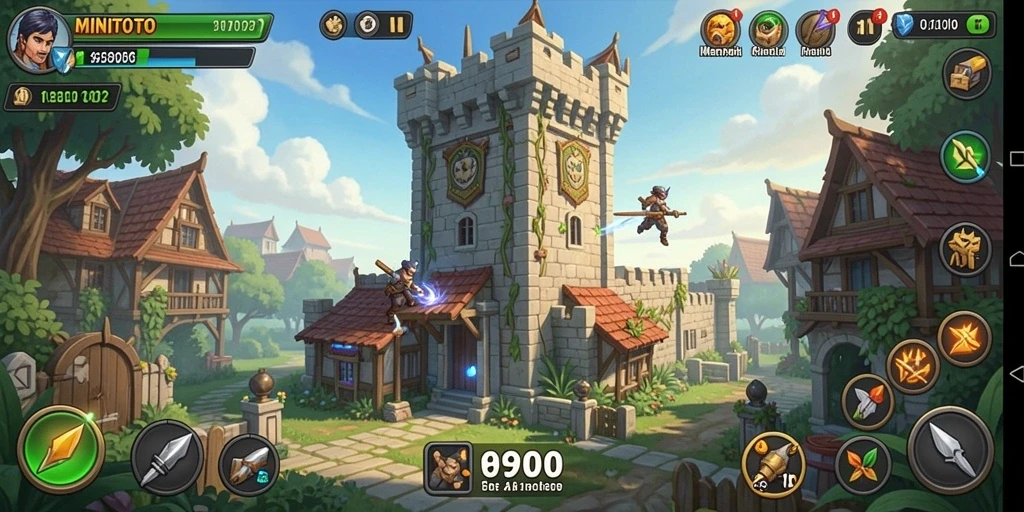 Tampilan gameplay Tower Defense yang seru di MINITOTO.